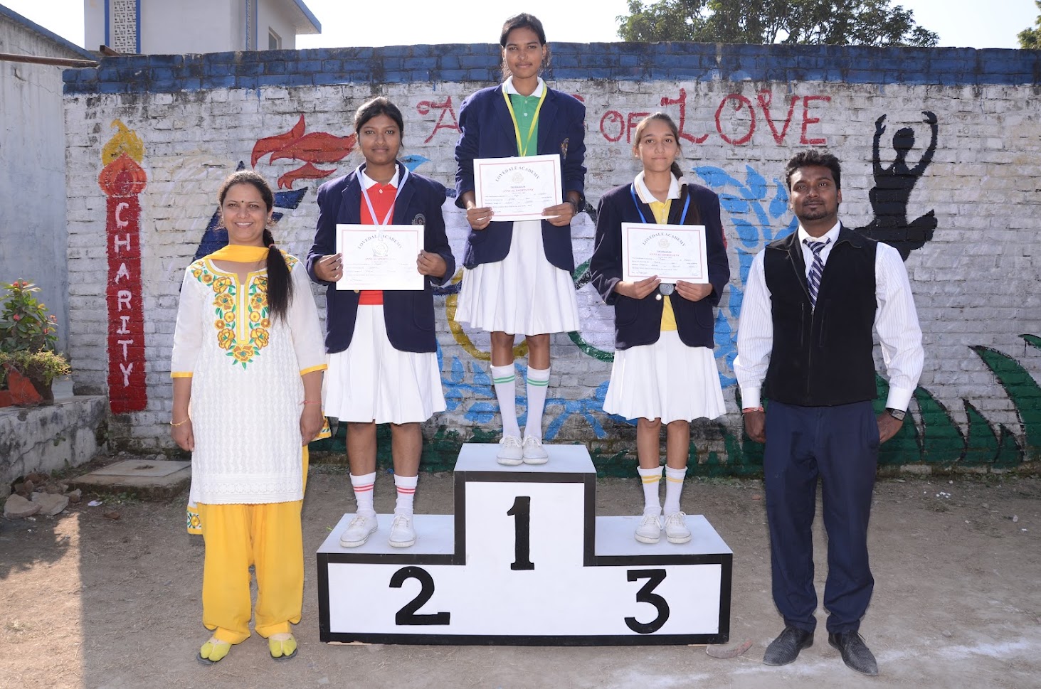 Students receiving awards